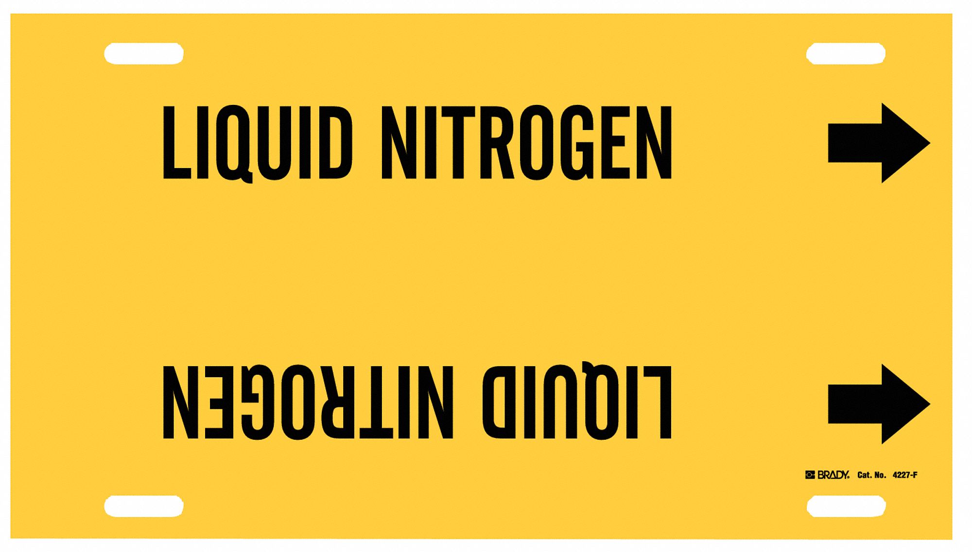 Pipe Marker: Liquid Nitrogen, Yellow, Black, Fits 6 to 7 7/8 in Pipe O.D., 1 Pipe Markers