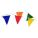 PENNANTS, POLYETHYLENE, 60 FT OVERALL L, 12 IN OVERALL H, 36 PENNANTS INCLUDED, MULTICOLOUR