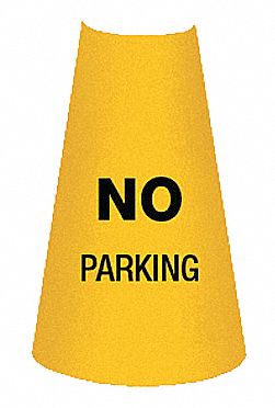 Traffic Cone Collar,  Yellow,  Legend No Parking,  10 1/2 in Height,  0.5 lb Weight