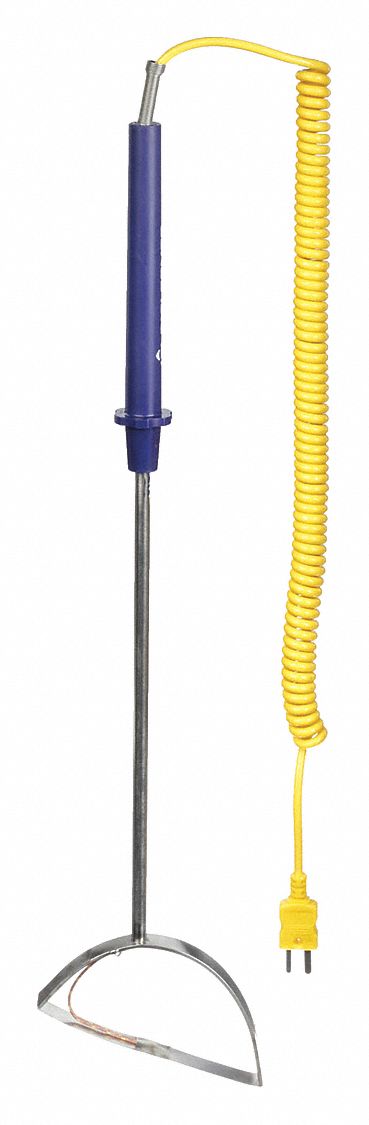 Surface Temperature Probe: -250°F to 900°F /-150°C to 482°C, 10.5 in Probe Lg, Type K
