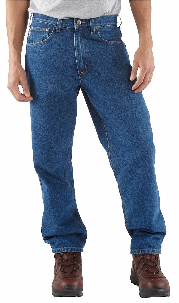 CARHARTT Relaxed Fit Jean Pants: Men's, Tapered Jeans, 33 In X 30 In ...