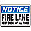 Fire Lane Sign,7 x 10In,BL and BK/WHT,AL