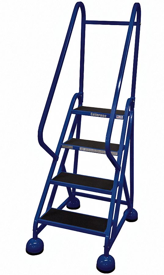 Rolling Ladder, Hndrl, Platfm 36 In H