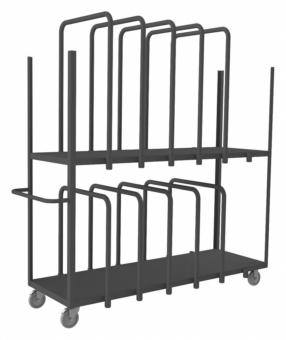 VERTICAL PANEL TRUCK WITH ADJUSTABLE CROSS RAILS, 1,400 LB LOAD CAPACITY, 10 RAILS, SOLID