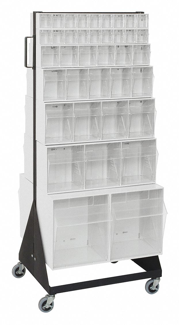 Bin Storage Rack, Powder Coated, 52 in