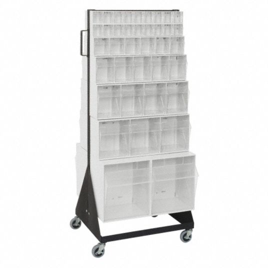 QUANTUM STORAGE SYSTEMS Mobile Double Sided Tip Out Bin Rack, Number of