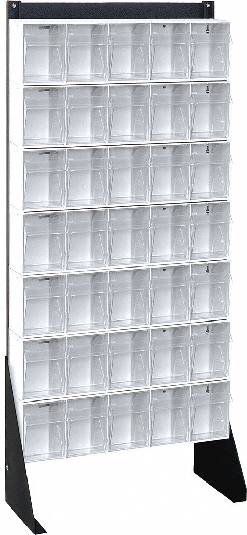 Bin Storage Rack, Powder Coated, 52 in