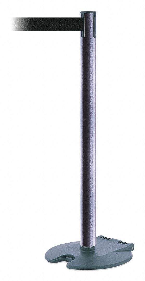 Barrier Post w/ Belt, 39 In. H, Cast Iron