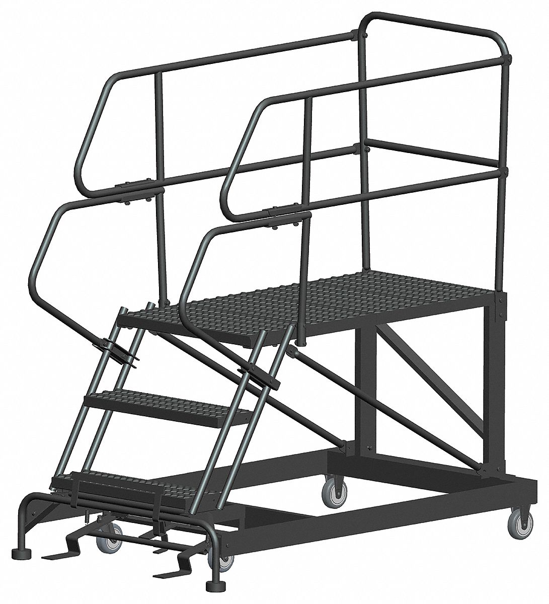 Mobile Work Platform: 2.5 ft Platform Ht - Max, 36 in x 48 in, Steel, 800 lb Load Capacity