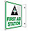 First Aid Sign,8 x 8In,GRN and BK/WHT,PS