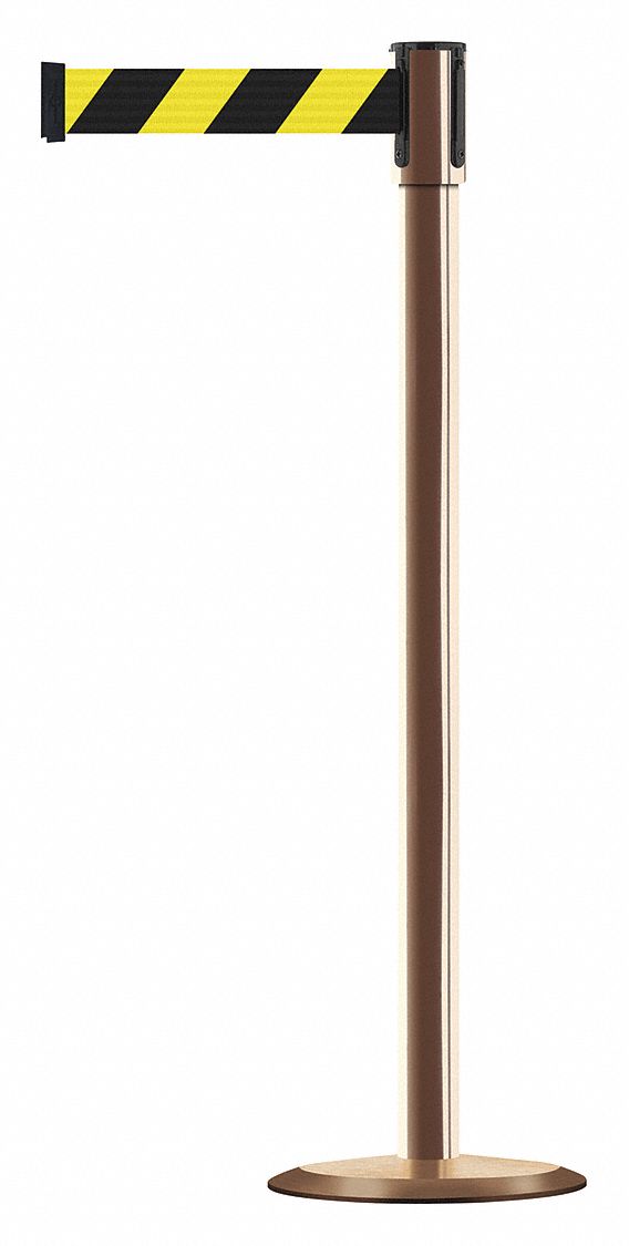 Barrier Post with Belt, Stainless Steel