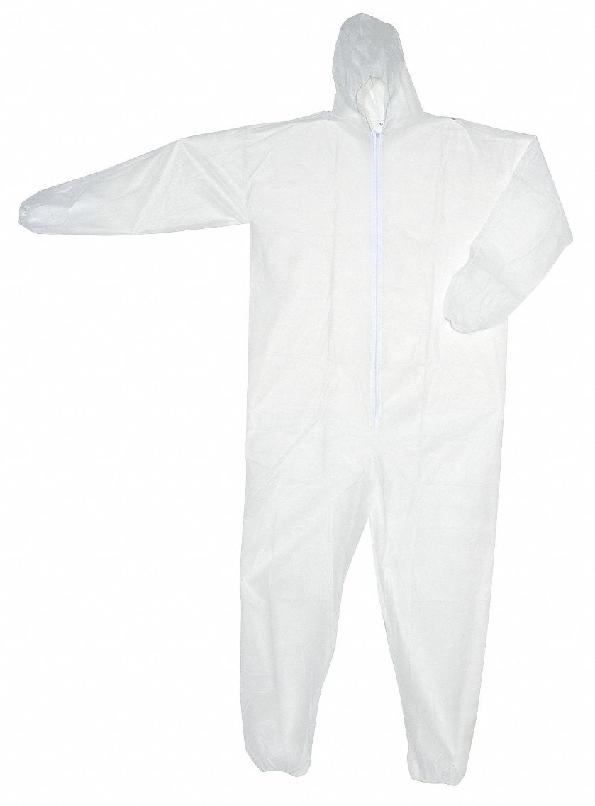 GRAINGER APPROVED Hooded Disposable Coveralls, PK 25 9TAU8CVLNW H