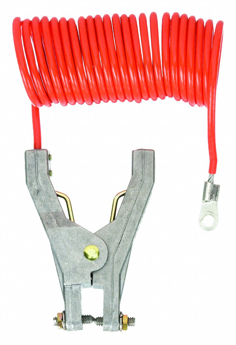 Coiled Grounding Wire, Hand Clamp/Terminal, Coiled Grounding Wire
