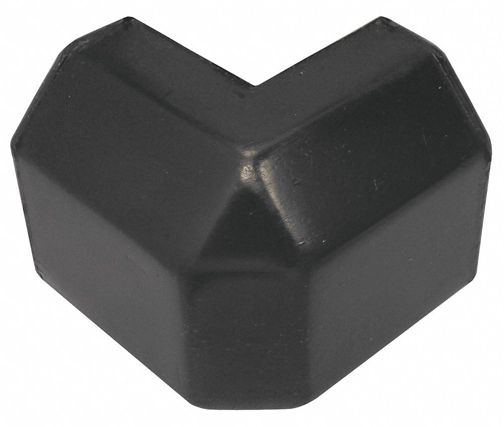 Corner Plastic Black 3 in L 2 1/4 in H