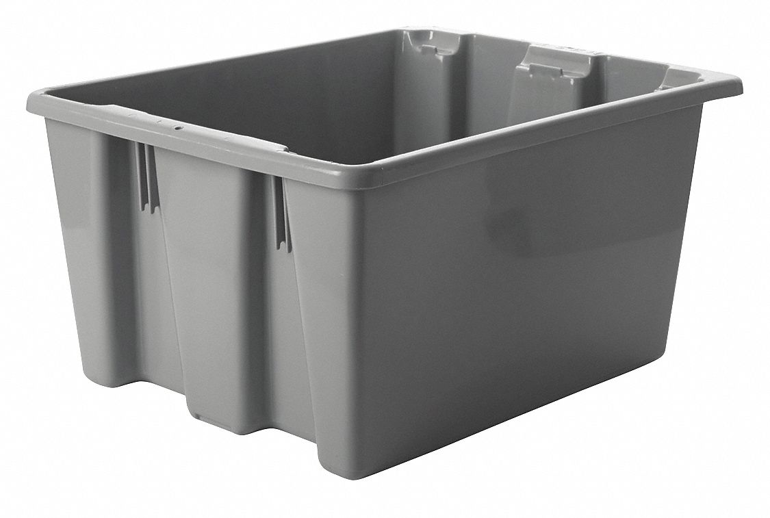 STACK AND NEST CONTAINER, 9.7 GALON, 19½ IN X 15½ IN X 10 IN