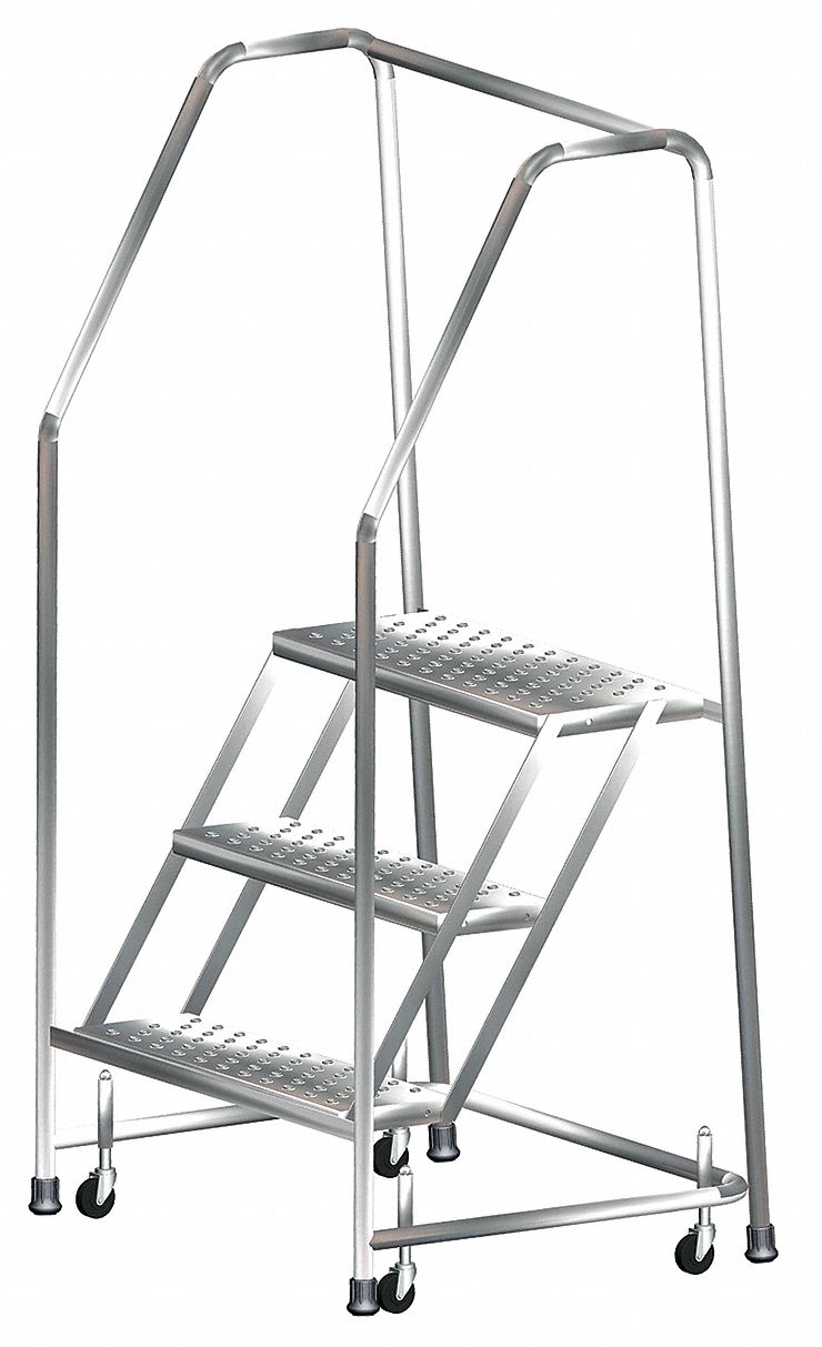 Rolling Ladder, T304 Steel, 28-1/2 in.H