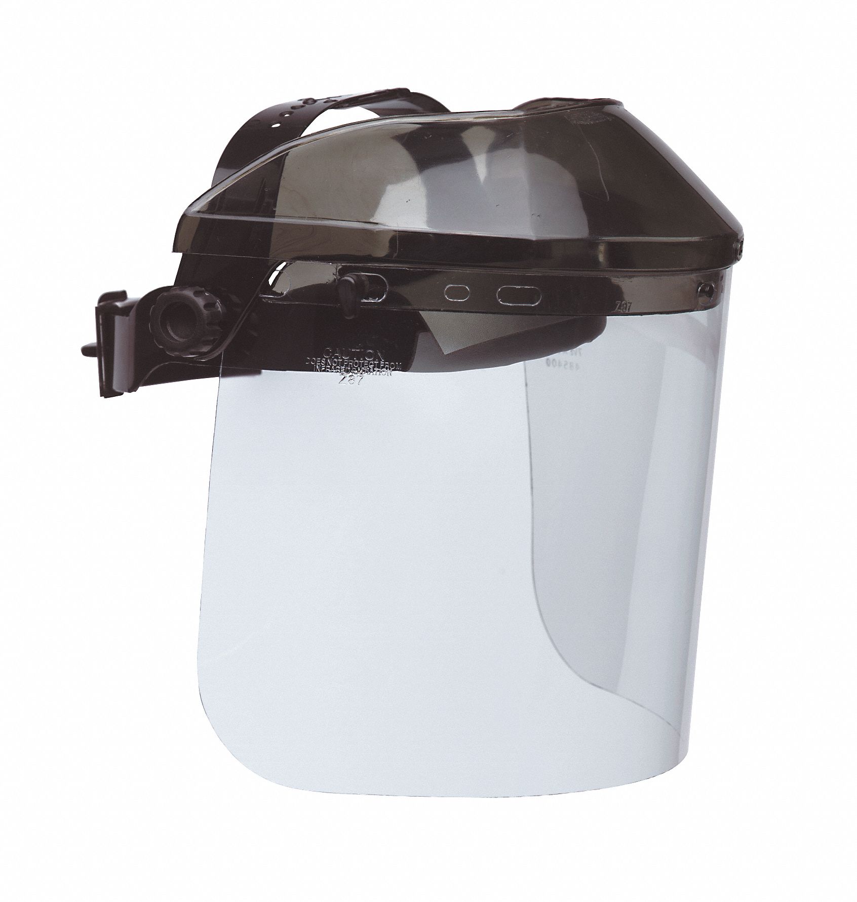 MCR SAFETY Ratchet Face Shield Assembly Clear Visor, Acetate, Ratchet, Black, 7.5 in Visor Ht