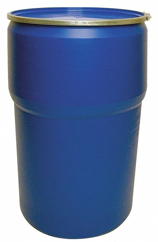 GRAINGER APPROVED 55 gal Blue Polyethylene Open Head Transport Drum