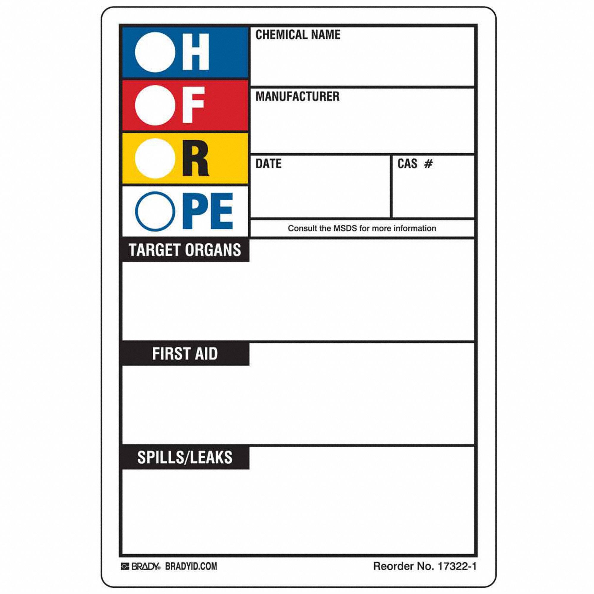 HMIG Label: 14 in Ht, 10 in Wd, Polystyrene, Adhesive, 10 in x 14 in, 250 PK