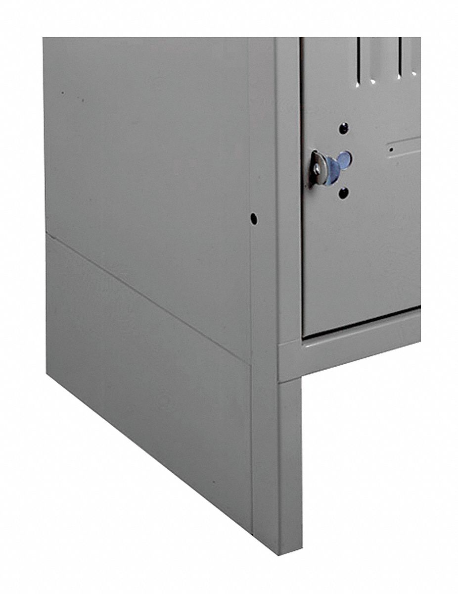 End Locker Base: 12 in x 12 in x 6 in, 12 in Footplate Wd, End, 1 Bases/Pedestal, Steel