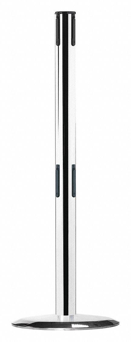 Receiver Post, 38 In H, Polished Chrome