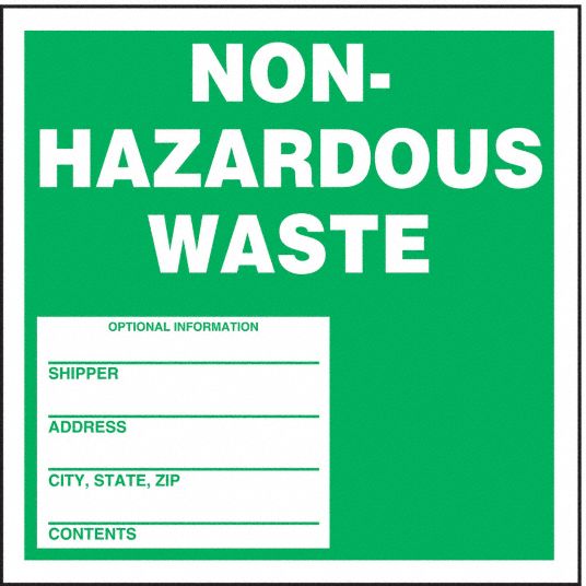 Non-Haz Waste/Optional Information, 6 in Label Wd, DOT Handling Label ...