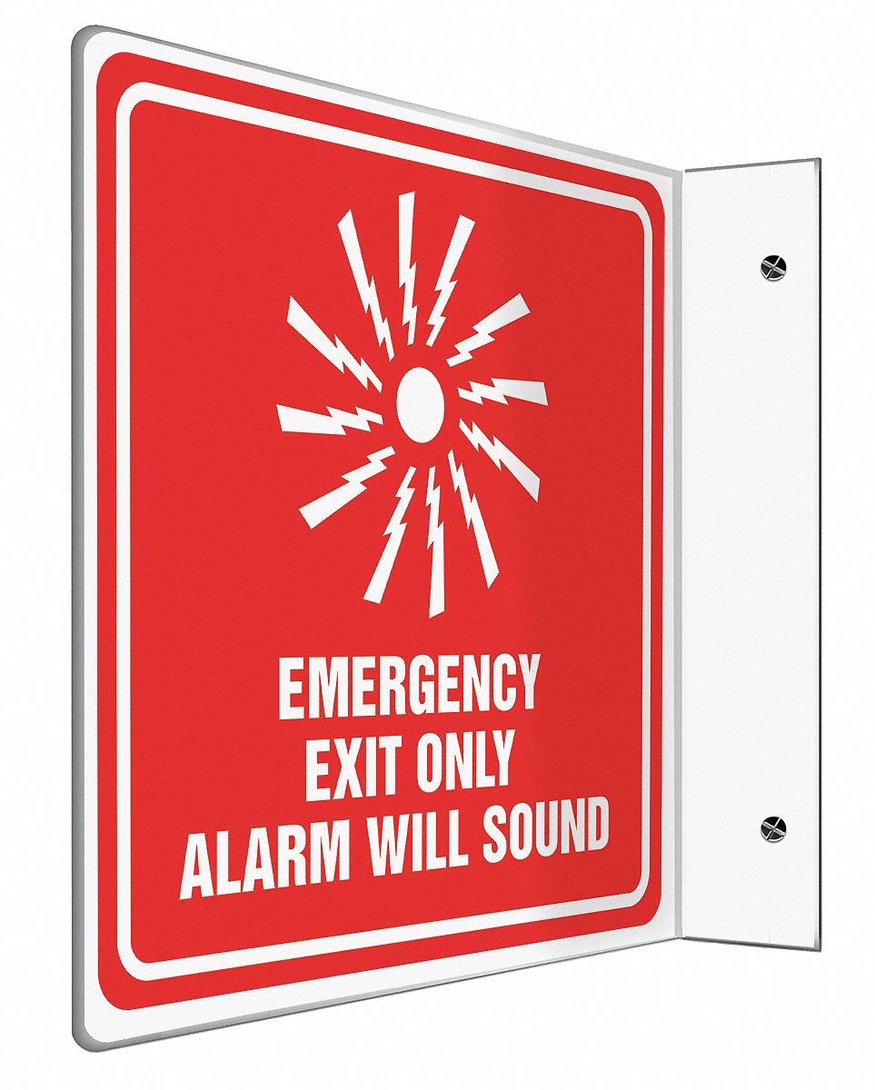 Fire Door Sign,8 x 8In,WHT/R,ACRYL,ENG