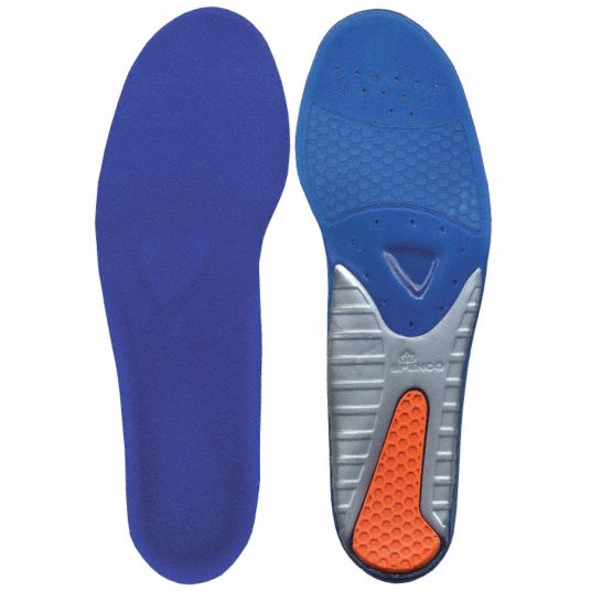 SPENCO Insole, Men's, 14 to 15-1/2, Medium Arch Height, Blue/Gray/Red ...