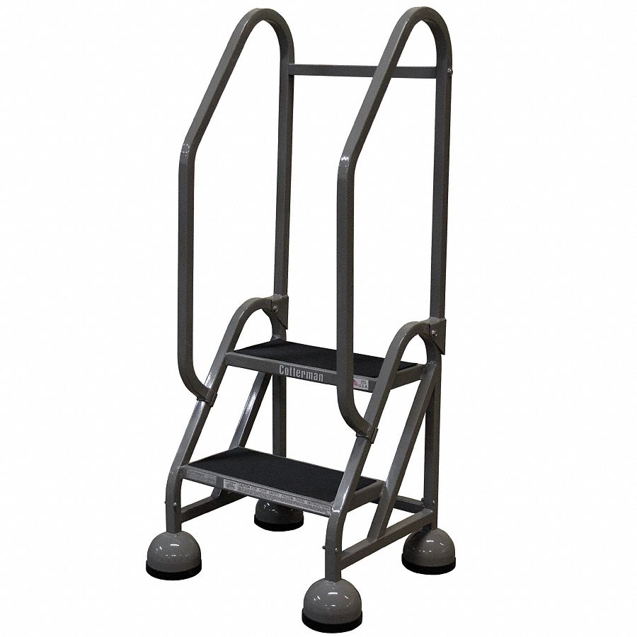 COTTERMAN 2Step Rolling Ladder, Antislip Vinyl Step Tread, 48 in