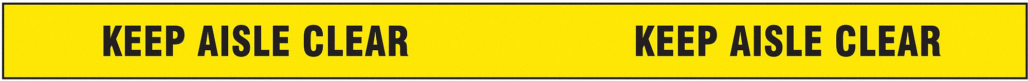 Floor Marking Tape: Message, Message, Black/Yellow, Facility Safey, 2 in x 180 ft, 7 mil Tape Thick