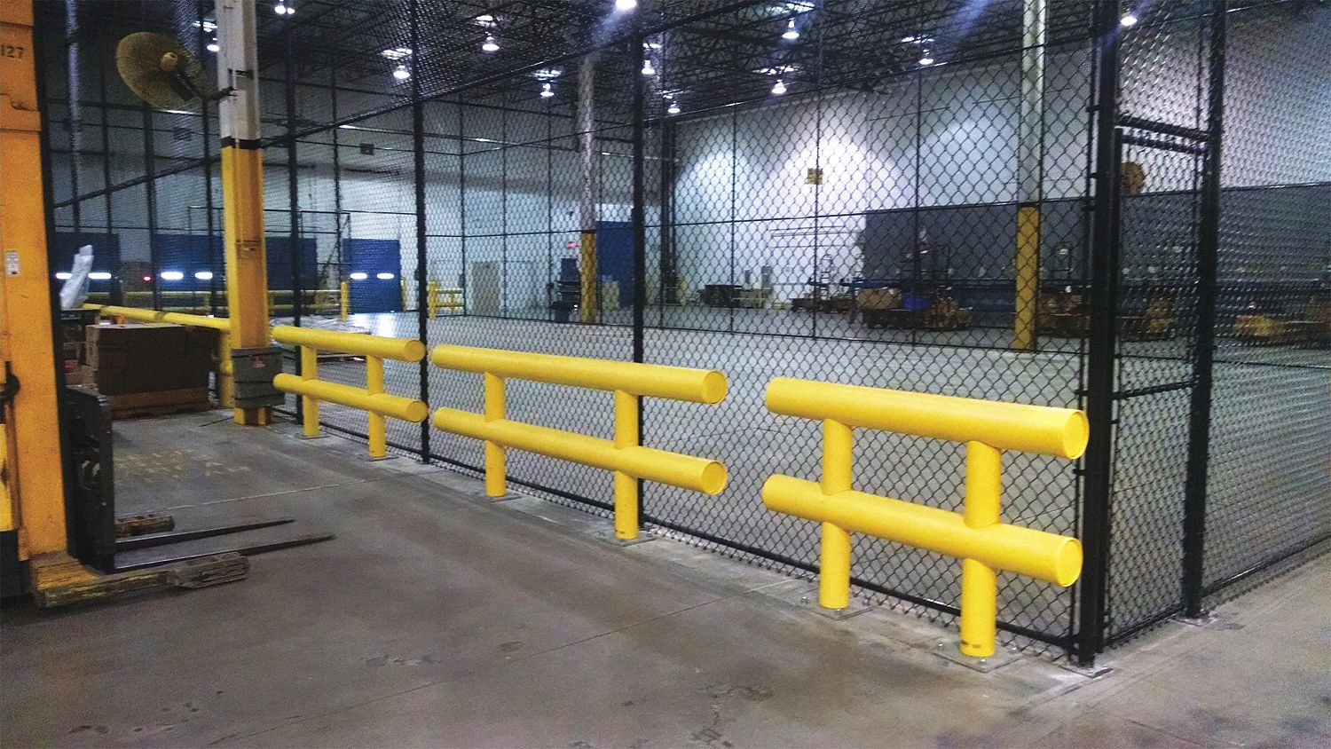 IDEAL SHIELD Safety Yellow, Steel/High Density Polyethylene, Guard Rail ...