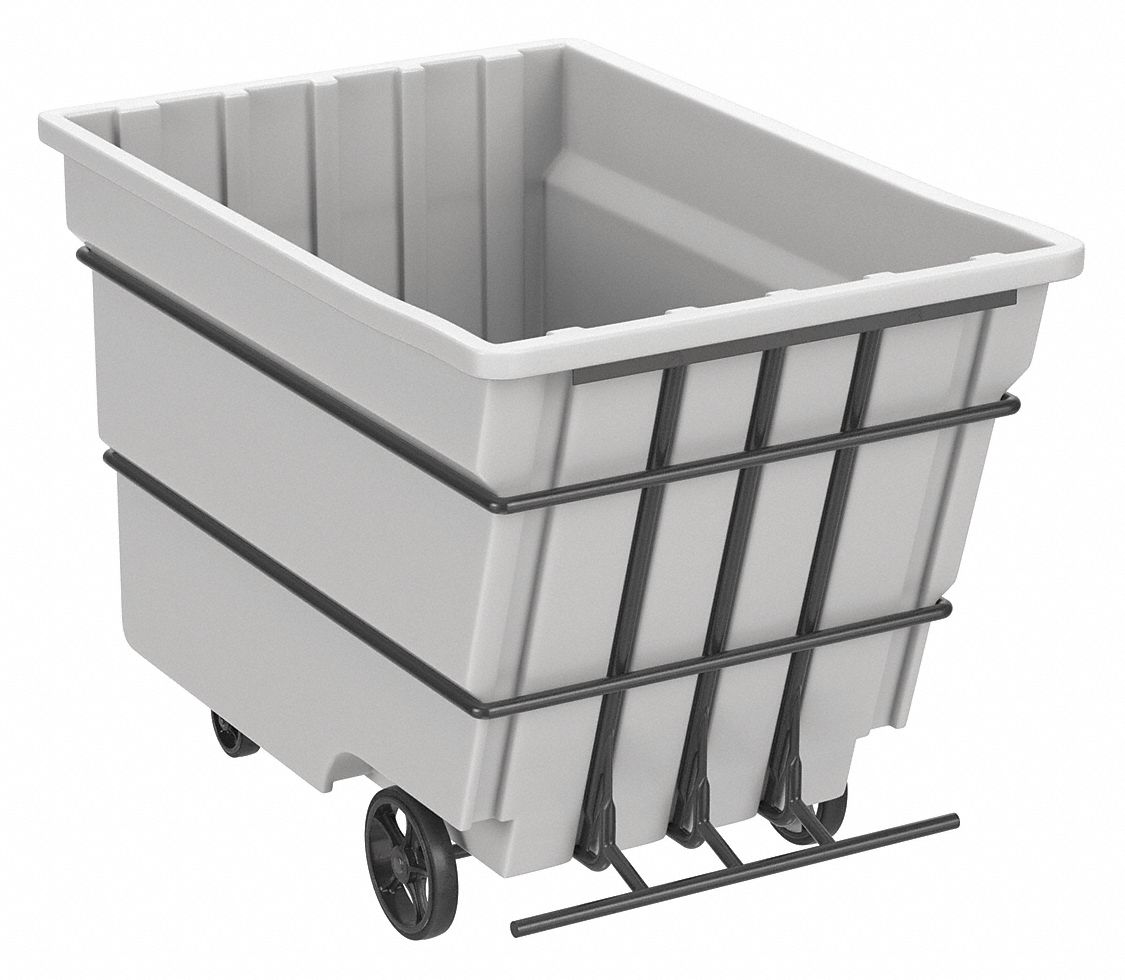 Plastic Tilt Truck: 59 cu ft Cubic Foot Capacity, 2, 500 lb Load Capacity, White