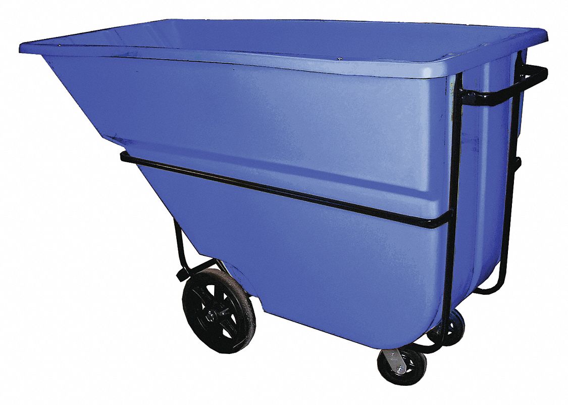 Plastic Tilt Truck: 29 cu ft Cubic Foot Capacity, 2, 100 lb Load Capacity, Blue