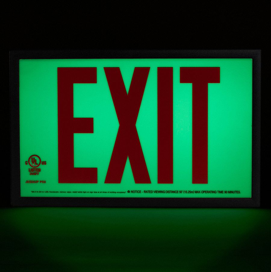 GRAINGER APPROVED Exit Sign, Exit (Double Arrows), Sign Header No ...