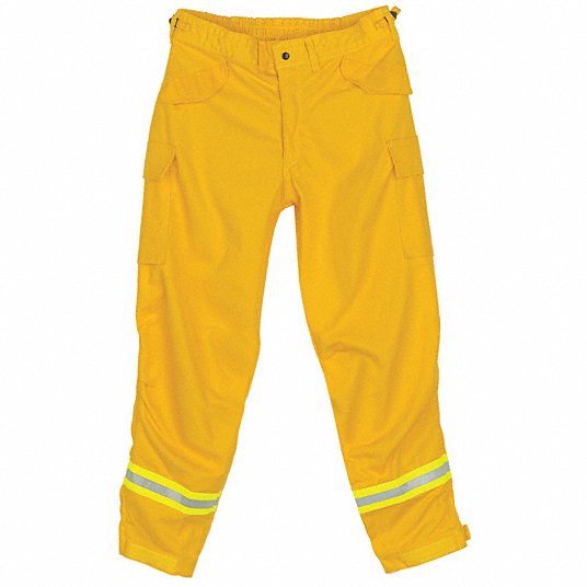 Wildland Fire Over Pants: M, 31 to 35 in Fits Waist Size, 30 in Inseam, Yellow