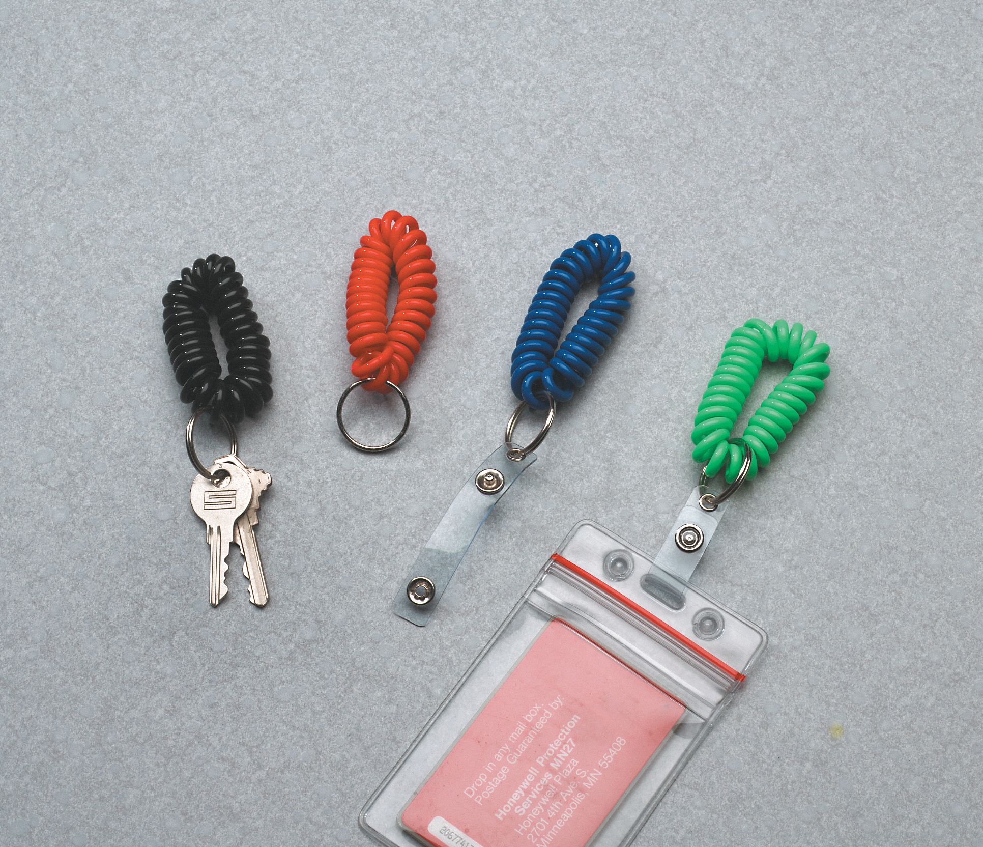 Wrist Coil Key Ring,Red,PK10 - Grainger