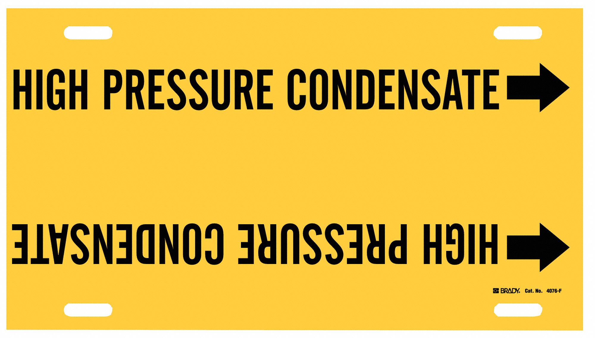 Pipe Marker: High Pressure Condensate, Yellow, Black, Fits 6 to 7 7/8 in Pipe O.D., 1 Pipe Markers