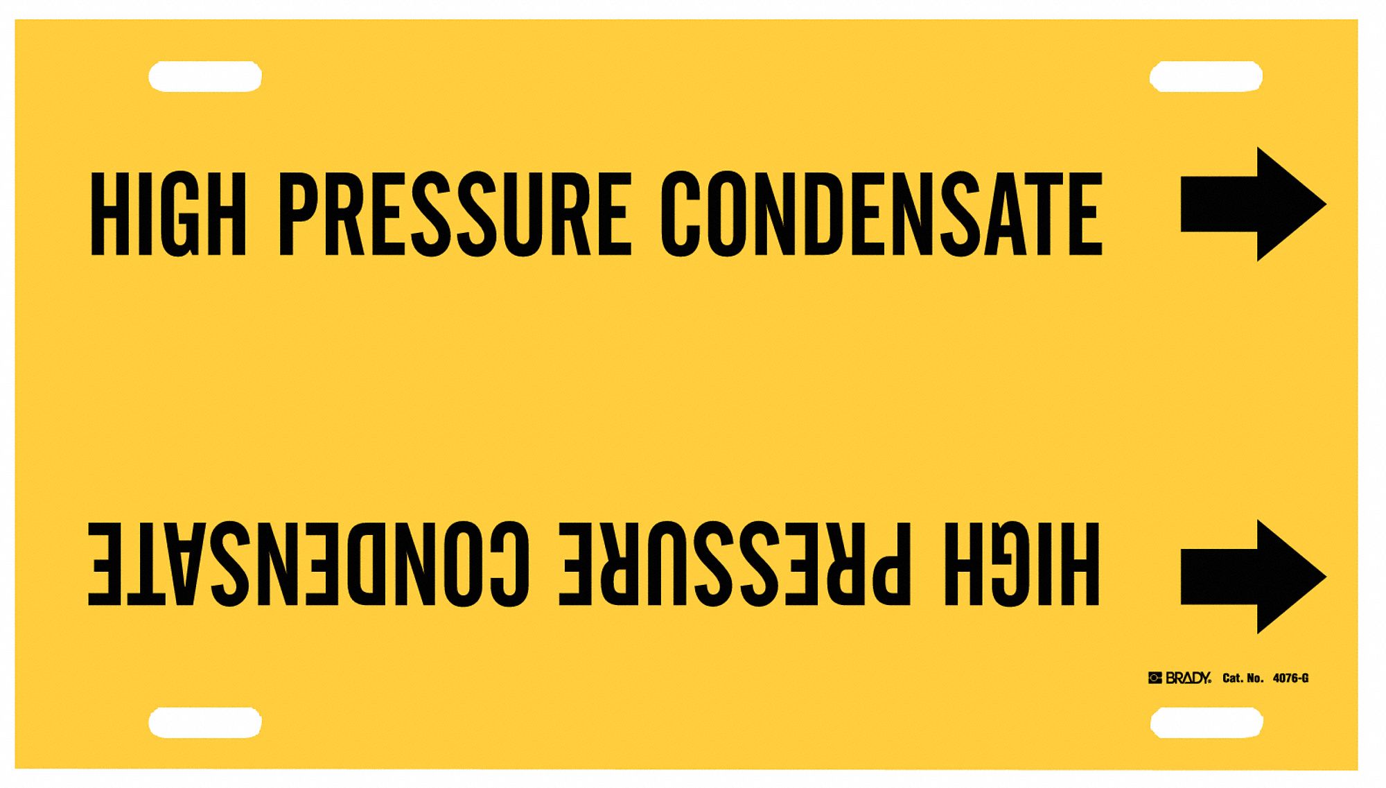 Pipe Marker: High Pressure Condensate, Yellow, Black, Fits 8 to 9 7/8 in Pipe O.D., 1 Pipe Markers