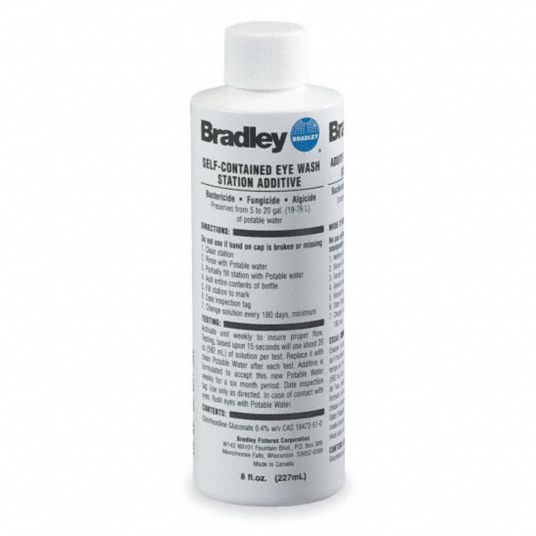 BRADLEY Eye Wash Preservative, For Use With Bradley Eye Wash Stations