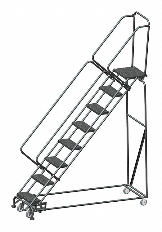 Lockstep Rolling Ladder, Steel, 80 In.H