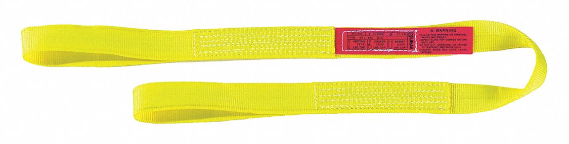 WEB SLING, TYPE 3, NYLON, 8 FT SLING L, 8½ IN EYE L, 2 PLIES
