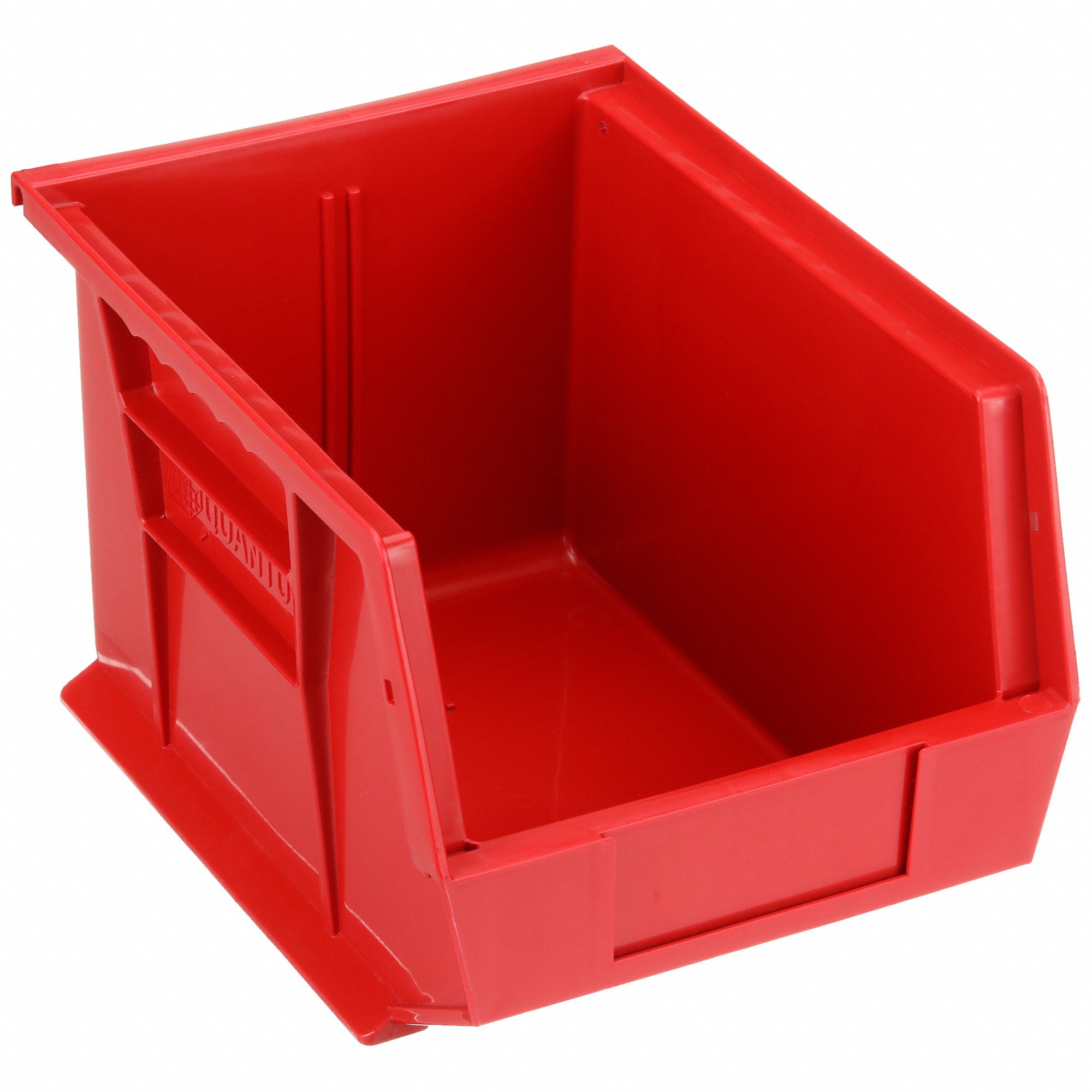 Hang and Stack Bin: 8 1/4 in x 10 3/4 in x 7 in, Red, Label Holder Included