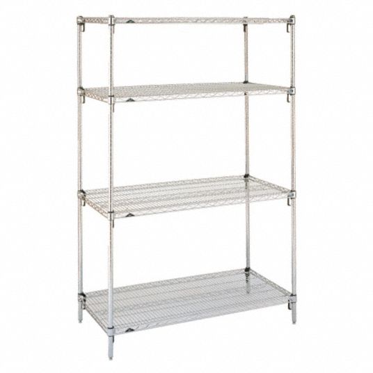 METRO Wire Shelving Unit Starter, 30 in x 18 in, 63 in Overall Ht, 4