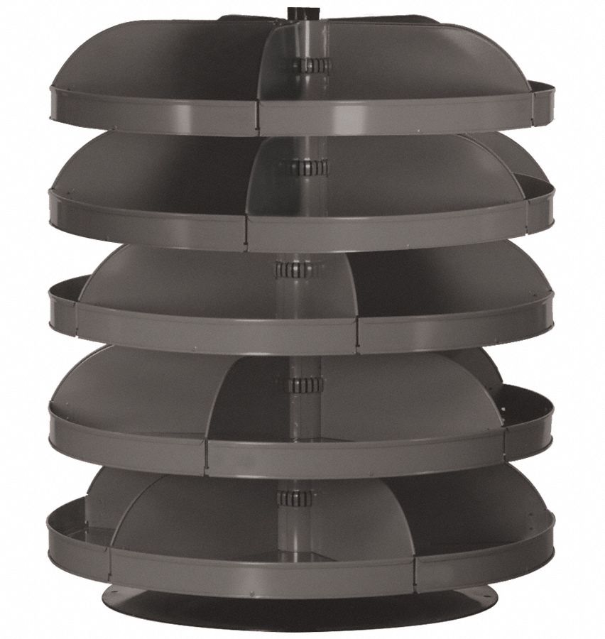 DURHAM MFG, 42 in x 34 in, 5 Levels, Revolving Storage Bin 9T5411305