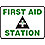 First Aid Sign,10 x 14In,BK and GRN/WHT