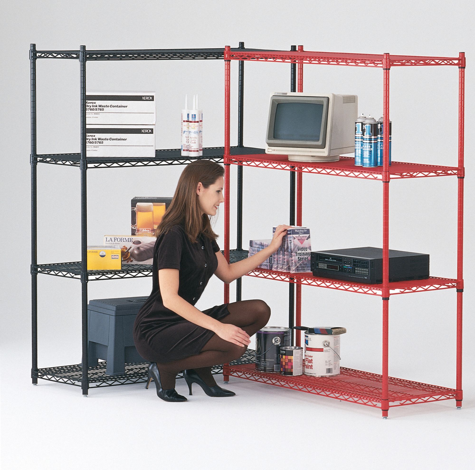 GRAINGER APPROVED Mobile Wire Shelving Unit, 72 inW x 24 inD x 68 inH