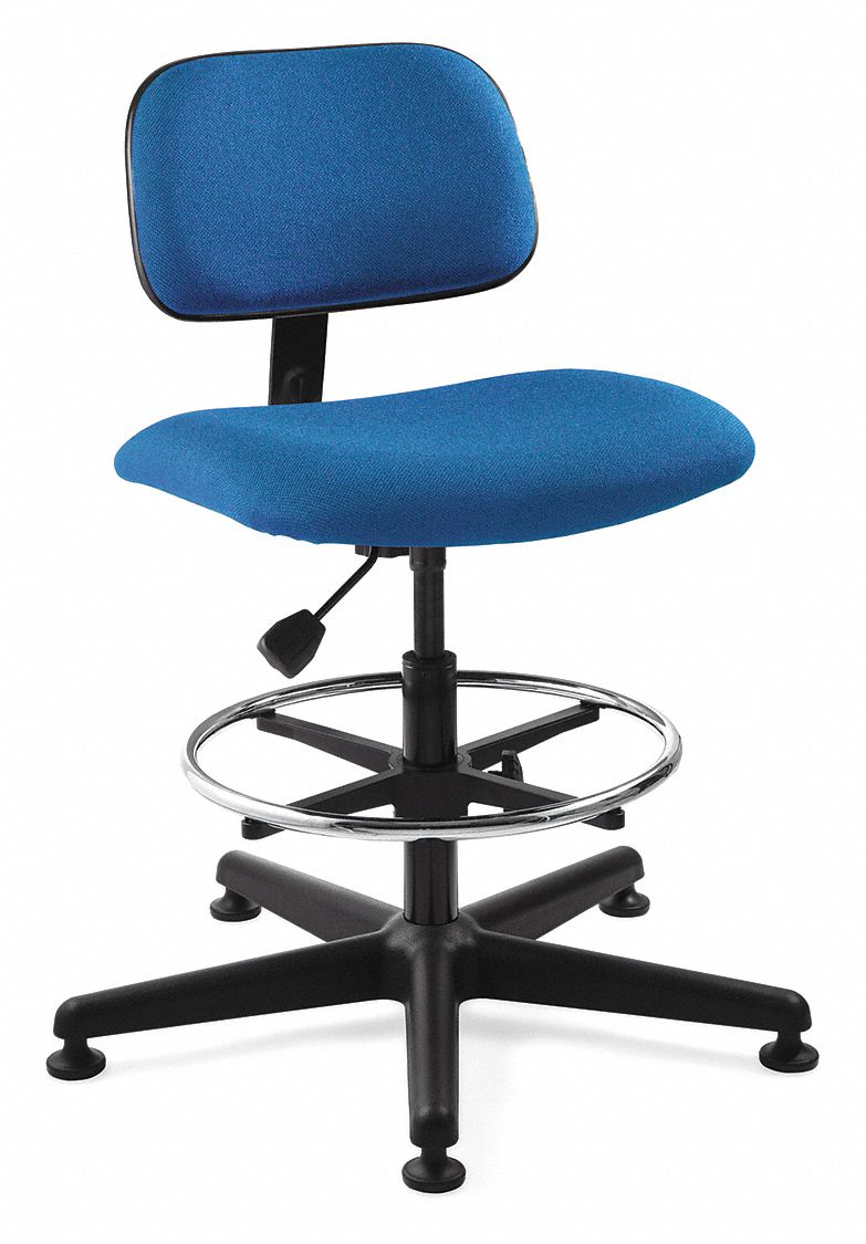 BEVCO, Blue, Fabric, Drafting Chair 9TA904500FBL Grainger