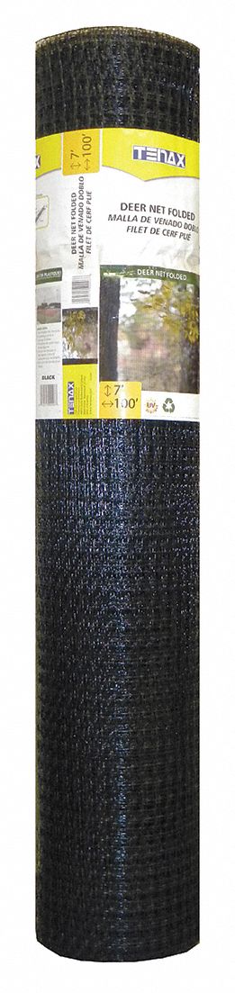 DEER FENCE,7-1/2 FT. H,BLACK,100 FT. L