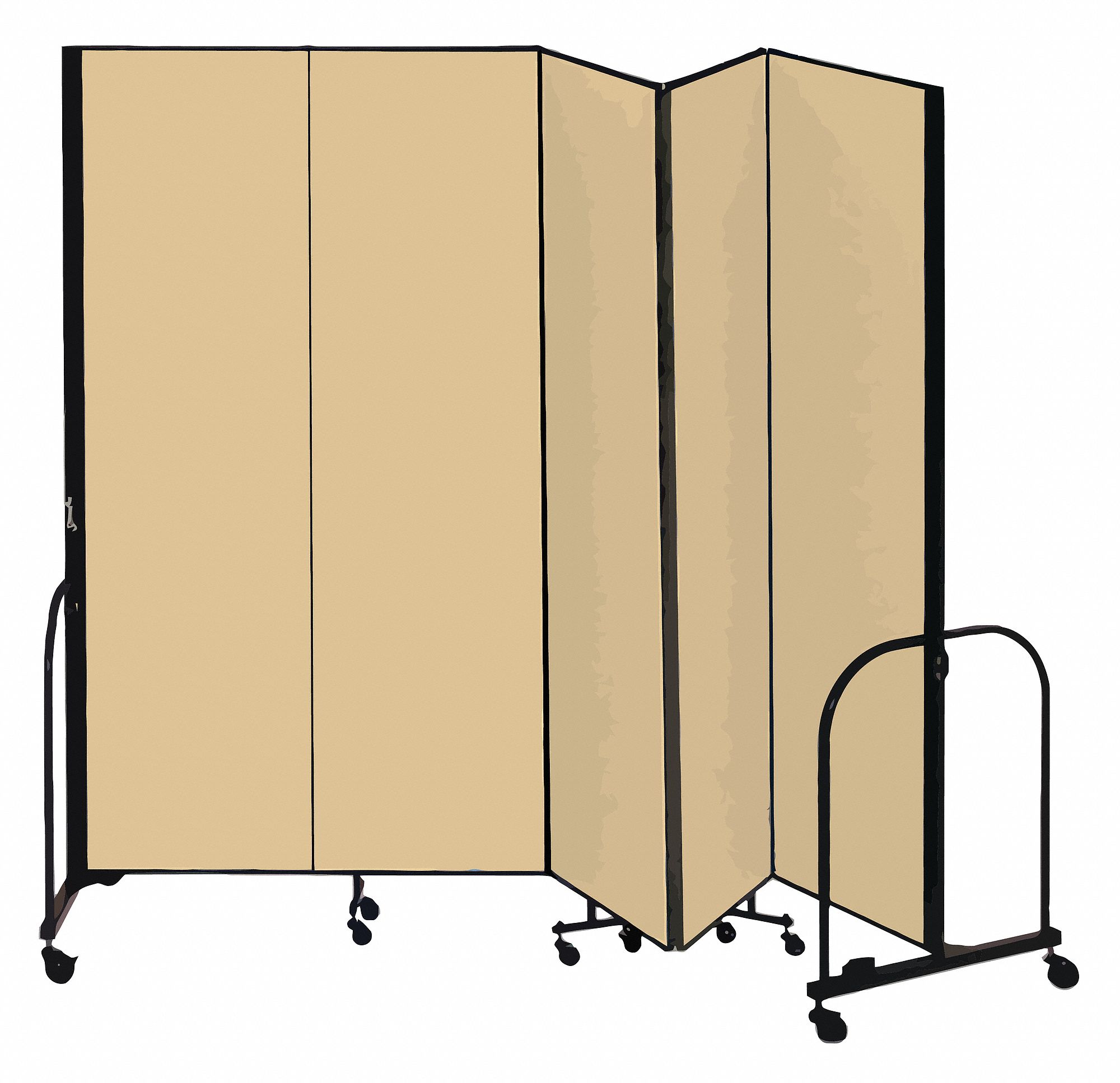 SCREENFLEX Portable Room Divider, Number of Panels 5, 6 ft 8 in Overall Height, 9 ft 5 in