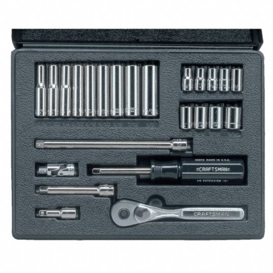Socket Set, Square, Drive Size 3/8 in - Grainger